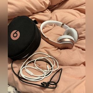 Rose gold beats headphones